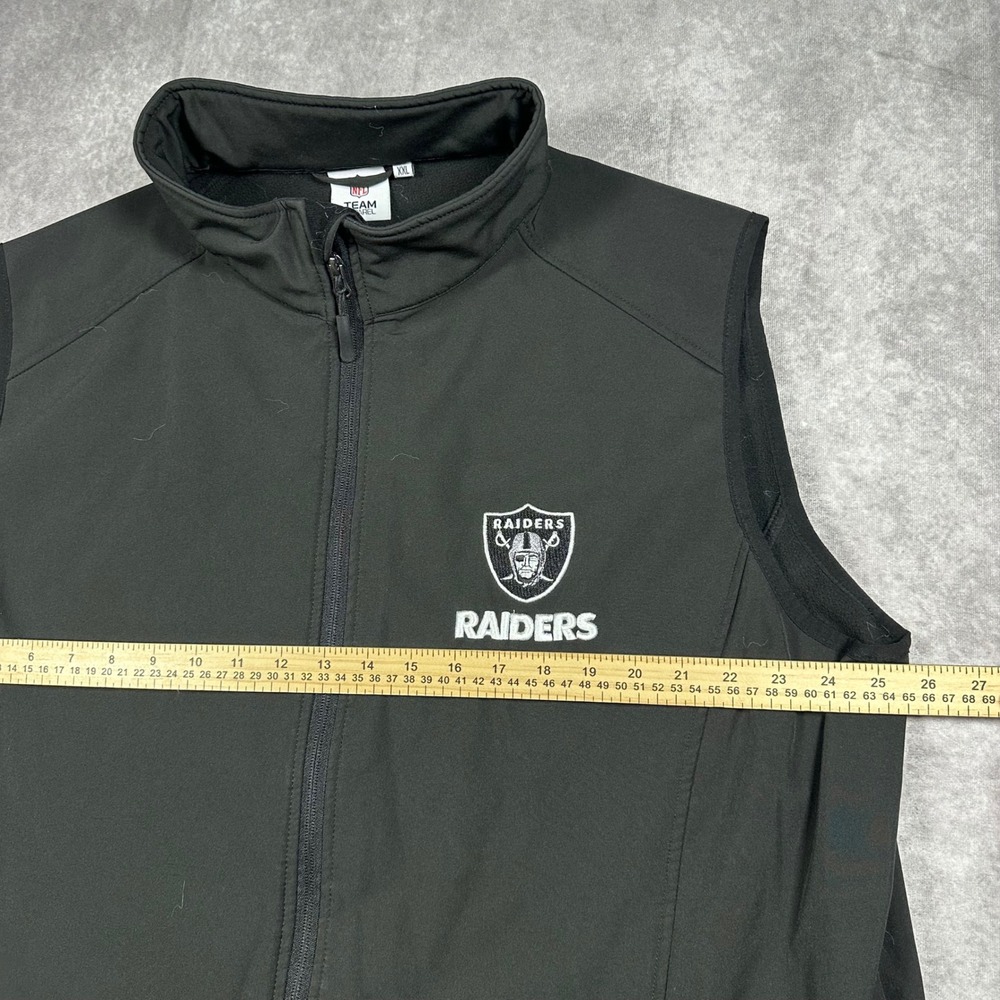 NFL Team Apparel Las Vegas Raiders Vest Mens XXL Black Softshell Full Zip - Picture 6 of 7